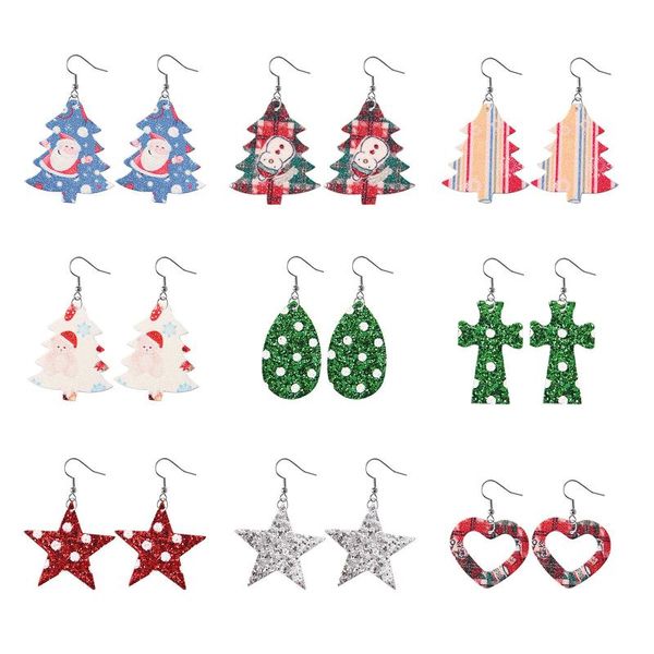 fashion stylish christmas printing earrings for women girls faux leather decorations 9 pairs wiszace kolczyki #17 stud, Golden;silver
fashion stylish christmas printing earrings for women girls faux leather decorations 9 pairs wiszace kolczyki #17 stud, Golden;silver