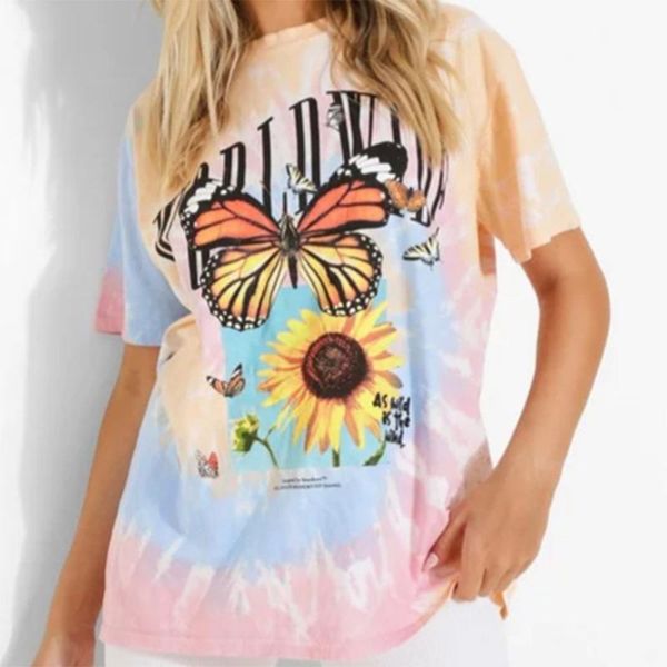 women's t-shirt sweet tie dye oversized t shirt women letter butterfly flower print tee femme casual loose short sleeve plus size, White
women's t-shirt sweet tie dye oversized t shirt women letter butterfly flower print tee femme casual loose short sleeve plus size, White