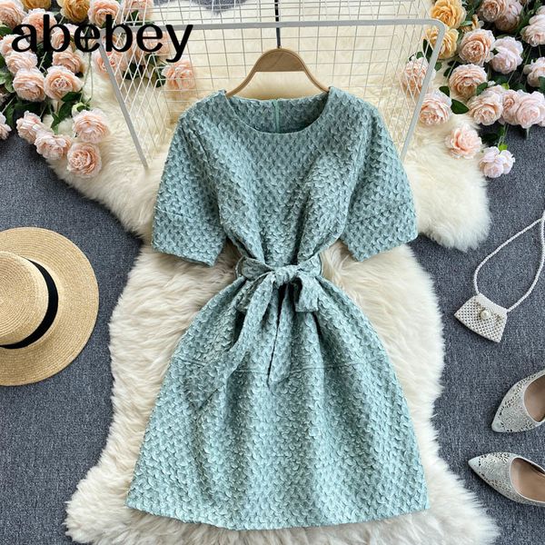 women elegant french dress puff sleeve o neck solid a-line dresses summer casual fashion streetwear midi sundress 210512, Black;gray
women elegant french dress puff sleeve o neck solid a-line dresses summer casual fashion streetwear midi sundress 210512, Black;gray