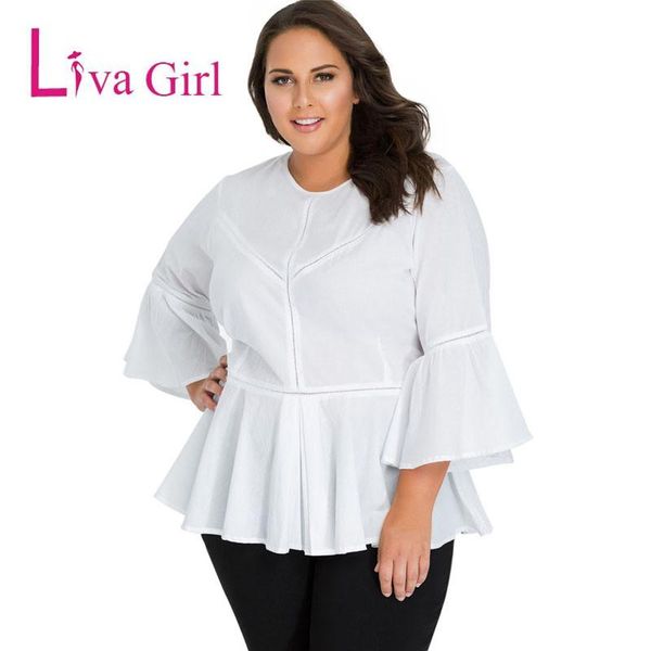 women's blouses & shirts liva girl plus size chiffon blouse womens and bell sleeve big sizes blusas 3xl women 2021, White
women's blouses & shirts liva girl plus size chiffon blouse womens and bell sleeve big sizes blusas 3xl women 2021, White
