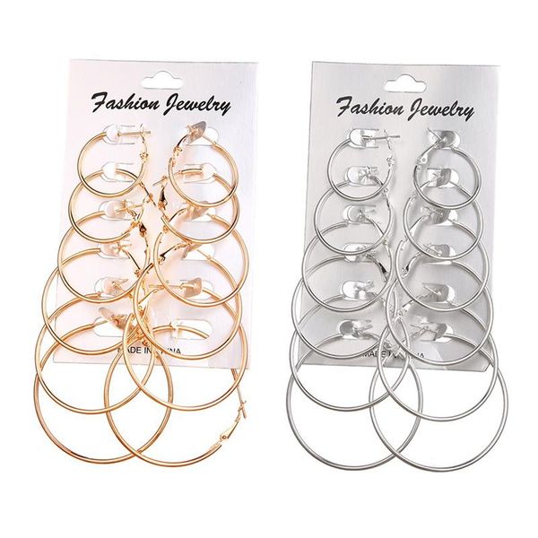 hoop & huggie mic oversize big circle earring set for women simple punk style brincos round earrings party jewelry gift 6 pair /lot, Golden;silver
hoop & huggie mic oversize big circle earring set for women simple punk style brincos round earrings party jewelry gift 6 pair /lot, Golden;silver