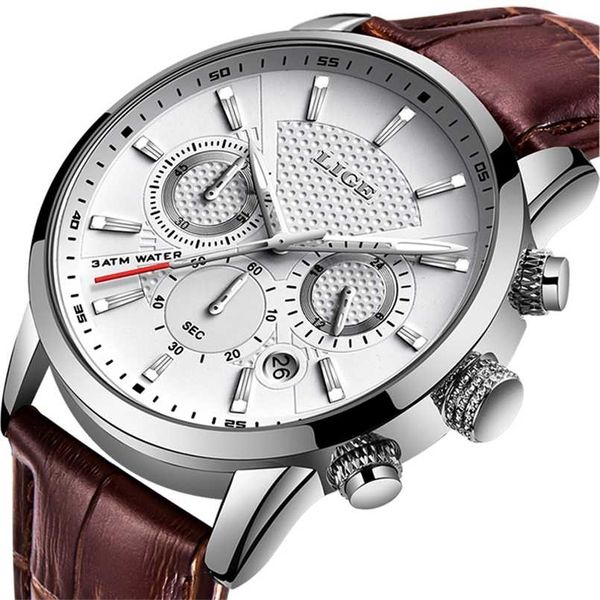 mens watches lige brand leather chronograph waterproof sport automatic date quartz watch for men relogio masculino 211013, Slivery;brown
mens watches lige brand leather chronograph waterproof sport automatic date quartz watch for men relogio masculino 211013, Slivery;brown
