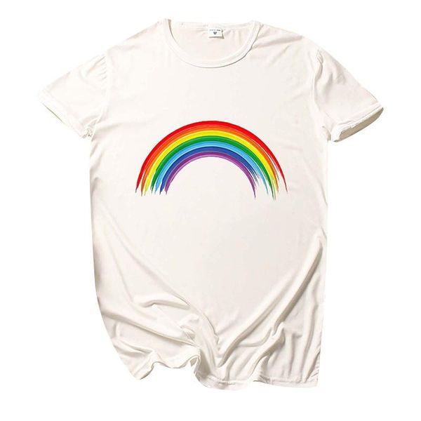 women's t-shirt round collar colorful rainbow printed women tshirt fashion leisure lady summer female 2021, White
women's t-shirt round collar colorful rainbow printed women tshirt fashion leisure lady summer female 2021, White
