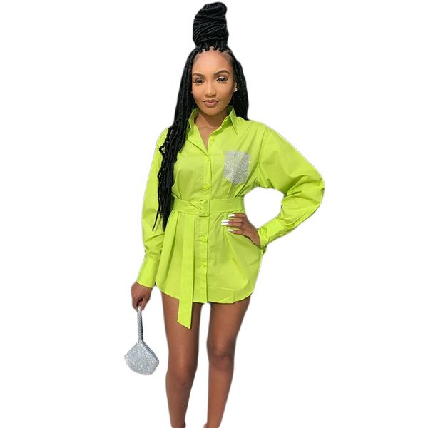 neon long sleeve shirt dress women spring summer elegant button down shirt dress with belt ladies mini casual a line party dress, Black;white
neon long sleeve shirt dress women spring summer elegant button down shirt dress with belt ladies mini casual a line party dress, Black;white