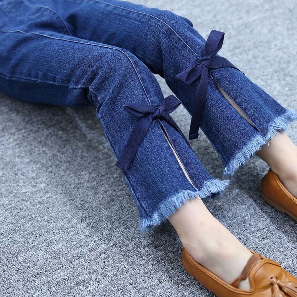 jeans baby girls elastic waist kids split hem pants with bow autumn novelty clothes for flare trousers clothing, Blue
jeans baby girls elastic waist kids split hem pants with bow autumn novelty clothes for flare trousers clothing, Blue