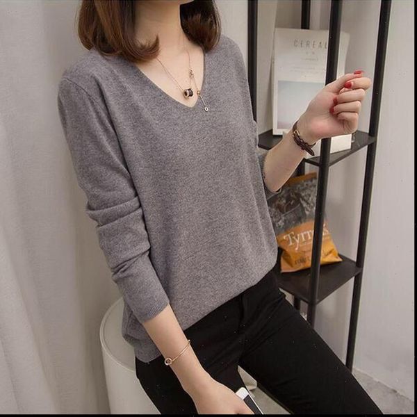 pullover knit spring autumn womens shirts v neck long sleeve casual pullovers elastic women, White
pullover knit spring autumn womens shirts v neck long sleeve casual pullovers elastic women, White