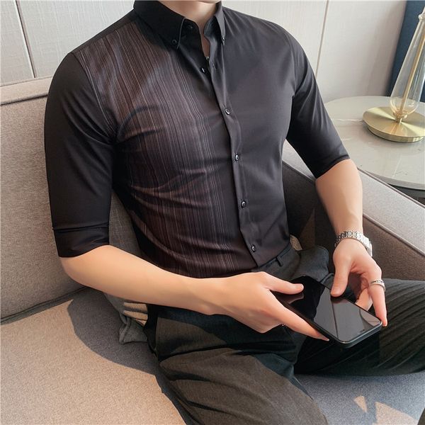 t shirts spring summer half-mango striped for men's clothes 2021 fashion thin casual fit formal business wear homme 5xl blouse fzey, White;black
t shirts spring summer half-mango striped for men's clothes 2021 fashion thin casual fit formal business wear homme 5xl blouse fzey, White;black