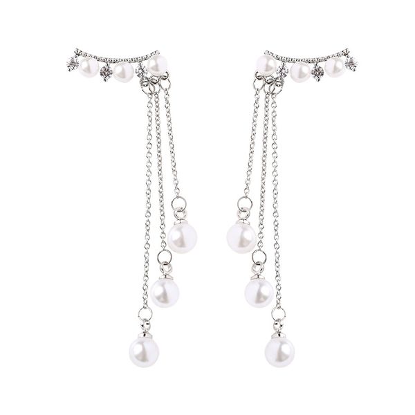 versatile temperament and personality, pearl super fairy long tassel exaggerated earrings, earrings and earrings, one of the choices for par, Silver
versatile temperament and personality, pearl super fairy long tassel exaggerated earrings, earrings and earrings, one of the choices for par, Silver
