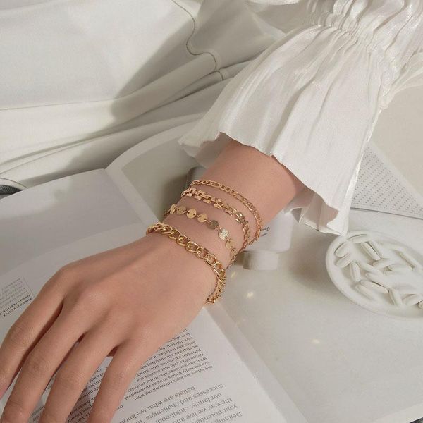 link, chain fashion disc geometric punk ladies bracelet women link hand jewelry for charm 2021, Black
link, chain fashion disc geometric punk ladies bracelet women link hand jewelry for charm 2021, Black