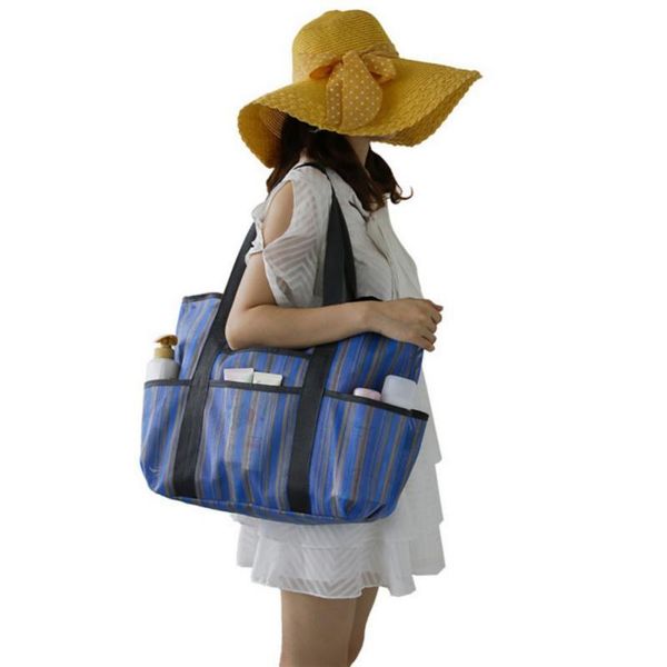 outdoor bags portable beach bag toys towel clothes multi-function foldable striped mesh storage handbag swimming
outdoor bags portable beach bag toys towel clothes multi-function foldable striped mesh storage handbag swimming