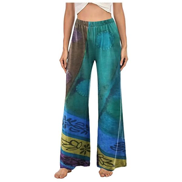 women's leggings women wide leg pants retro elastic waist floral print casual loose stretch ethnic high female long trousers, Black
women's leggings women wide leg pants retro elastic waist floral print casual loose stretch ethnic high female long trousers, Black