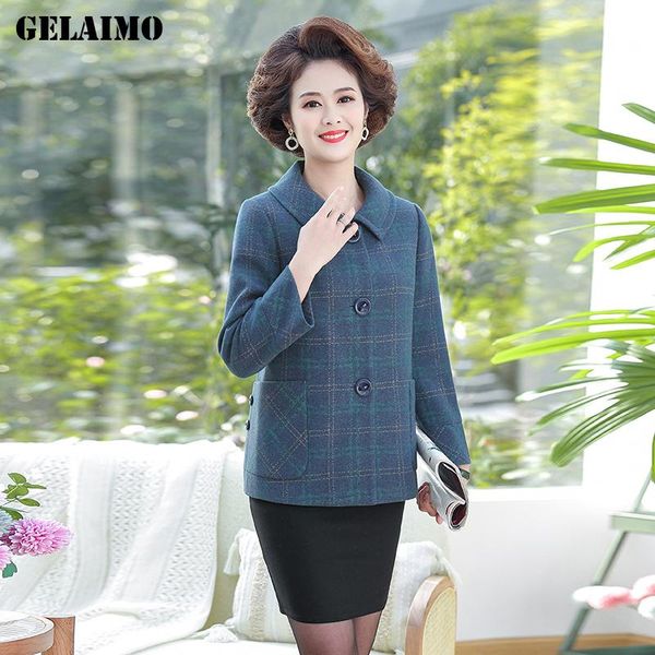 women's wool & blends woolen coat lapel plaid old man's short 2021 spring and autumn loose foreign style jacket long sleeve top, Black
women's wool & blends woolen coat lapel plaid old man's short 2021 spring and autumn loose foreign style jacket long sleeve top, Black