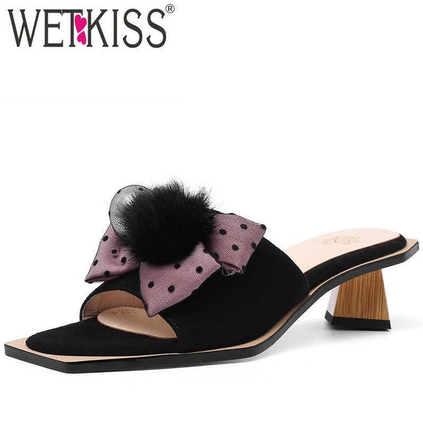 wetkiss kid suede slippers women open toe footwear polka dot mesh slides shoes unusual heel high mules shoes woman summer 210630, Black
wetkiss kid suede slippers women open toe footwear polka dot mesh slides shoes unusual heel high mules shoes woman summer 210630, Black