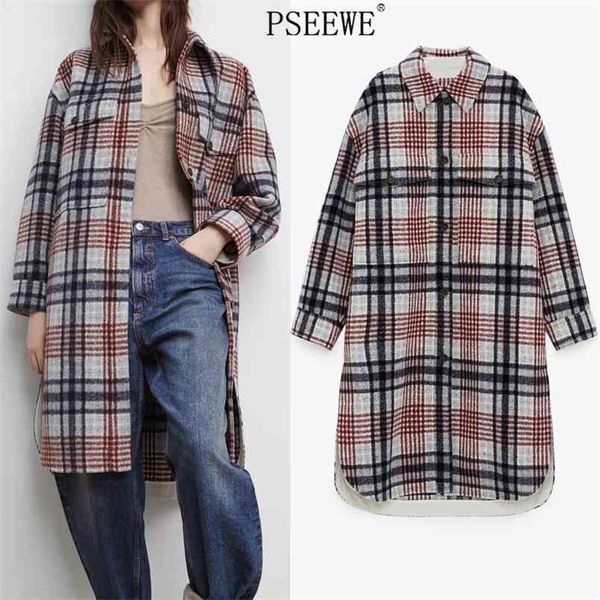 grey plaid woman overshirt winter warm jacket vintage oversized long coat women tweed sleeve checked 210519, Black
grey plaid woman overshirt winter warm jacket vintage oversized long coat women tweed sleeve checked 210519, Black