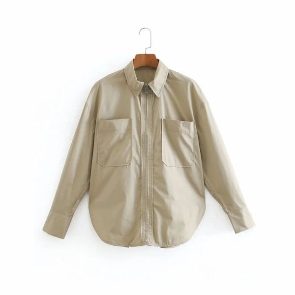 spring women zipper decoration double pockets blouse female long sleeve shirt office lady loose blusas s8509 210430, White
spring women zipper decoration double pockets blouse female long sleeve shirt office lady loose blusas s8509 210430, White