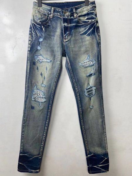 men's jeans iw0506 fashion 2021 runway luxury european design party style clothing, Blue
men's jeans iw0506 fashion 2021 runway luxury european design party style clothing, Blue