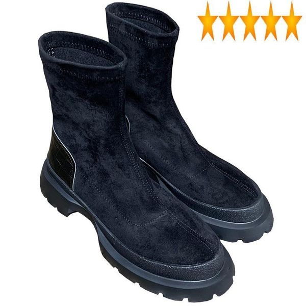 boots liner women 2021 winter fleece round toe thick platform shoes stretchy slip on suede leather motorcycle ankle, Black
boots liner women 2021 winter fleece round toe thick platform shoes stretchy slip on suede leather motorcycle ankle, Black