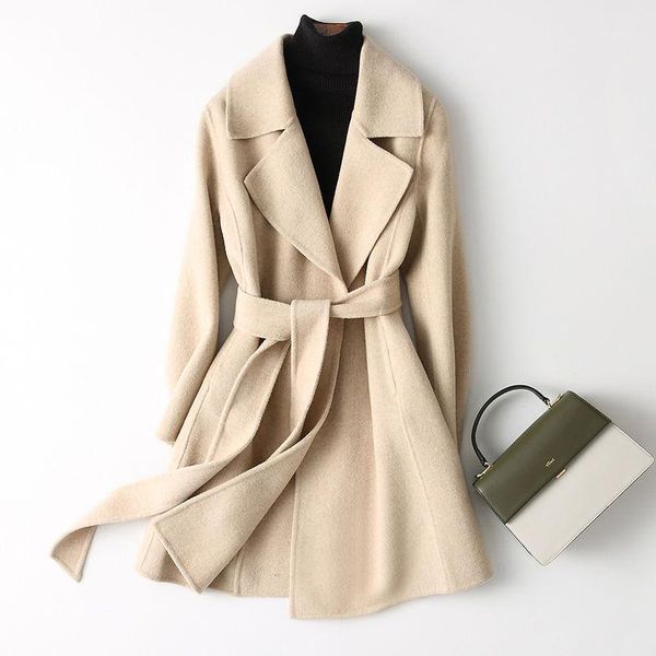 women's wool & blends woman fashion autumn winter jacket female single breasted coat solid color slim woolen belt plus size a313, Black
women's wool & blends woman fashion autumn winter jacket female single breasted coat solid color slim woolen belt plus size a313, Black