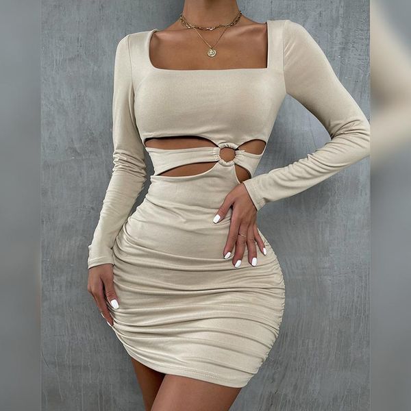 casual dresses fashion solid hip skirt folds hollow out vestidos square collar long sleeve woman clothes slim rings skort 2022 sexy, Black;gray
casual dresses fashion solid hip skirt folds hollow out vestidos square collar long sleeve woman clothes slim rings skort 2022 sexy, Black;gray