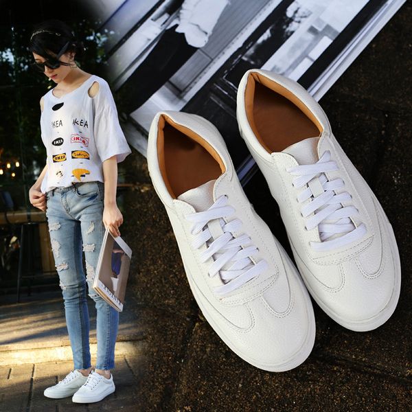 new small white casual lace up simple wearing method comfortable single women's shoes, Black
new small white casual lace up simple wearing method comfortable single women's shoes, Black
