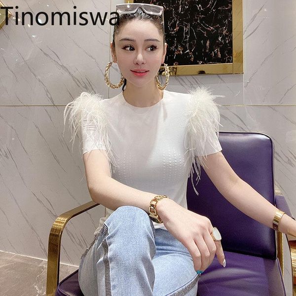 women's t-shirt tinomiswa women summer t shirts feather pathwork short sleeve o neck tshirts female korean style office ladies camiset, White
women's t-shirt tinomiswa women summer t shirts feather pathwork short sleeve o neck tshirts female korean style office ladies camiset, White