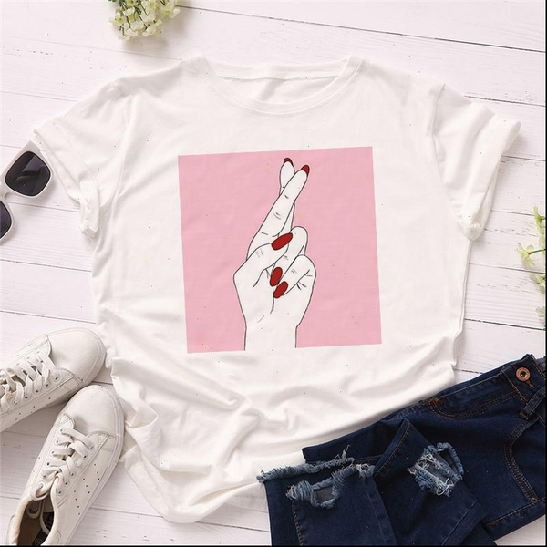 womens summer women short sleeve t shirts polyester casual white finger art pink kawaii korean style tshirts tee oversize
womens summer women short sleeve t shirts polyester casual white finger art pink kawaii korean style tshirts tee oversize