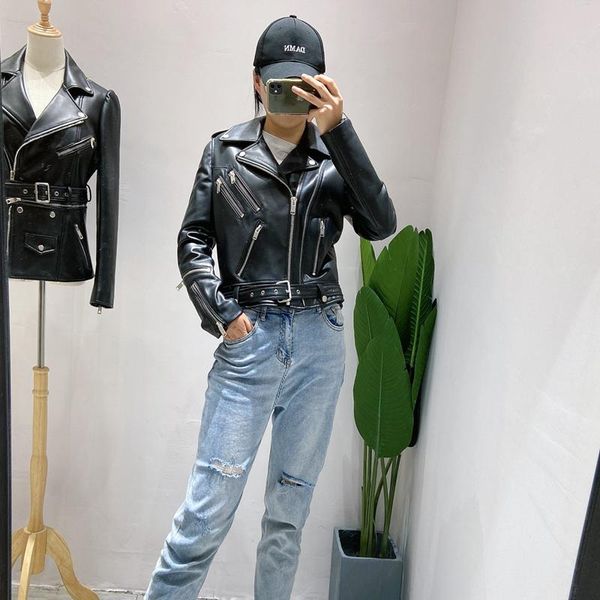 women's leather & faux lambskin natural women bomber biker jacket long sleeves 100% sheepskin coat h75, Black
women's leather & faux lambskin natural women bomber biker jacket long sleeves 100% sheepskin coat h75, Black