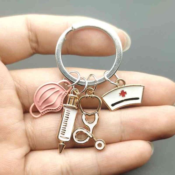 sublimation new design keychain doctor medical tool stethoscope syringe mask key ring nurse student gift souvenir, Silver 
sublimation new design keychain doctor medical tool stethoscope syringe mask key ring nurse student gift souvenir, Silver