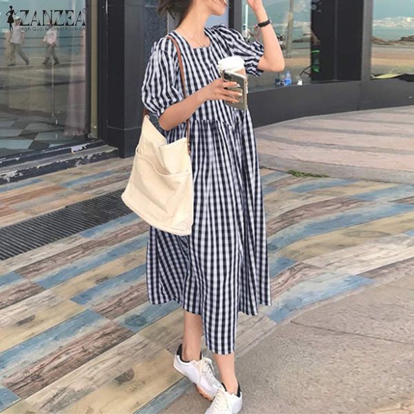 dresses oversized women's check sundress 2021 elegant summer dress short puff sleeve midi vestidos female casual o neck robe 5xl, Black;gray
dresses oversized women's check sundress 2021 elegant summer dress short puff sleeve midi vestidos female casual o neck robe 5xl, Black;gray
