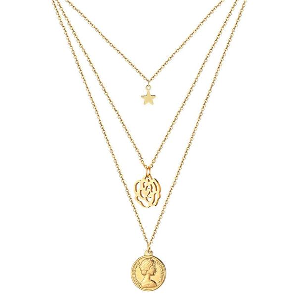 chokers stainless steel multilayer chain rose flowers star choker necklaces for women girls three layer coin pendants jewelry, Golden;silver
chokers stainless steel multilayer chain rose flowers star choker necklaces for women girls three layer coin pendants jewelry, Golden;silver