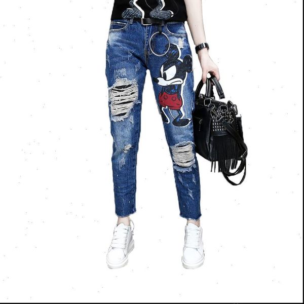cartoon women jeans print woman back destroyed ripped for slim distressed casual harem ankle denim pants, Blue
cartoon women jeans print woman back destroyed ripped for slim distressed casual harem ankle denim pants, Blue