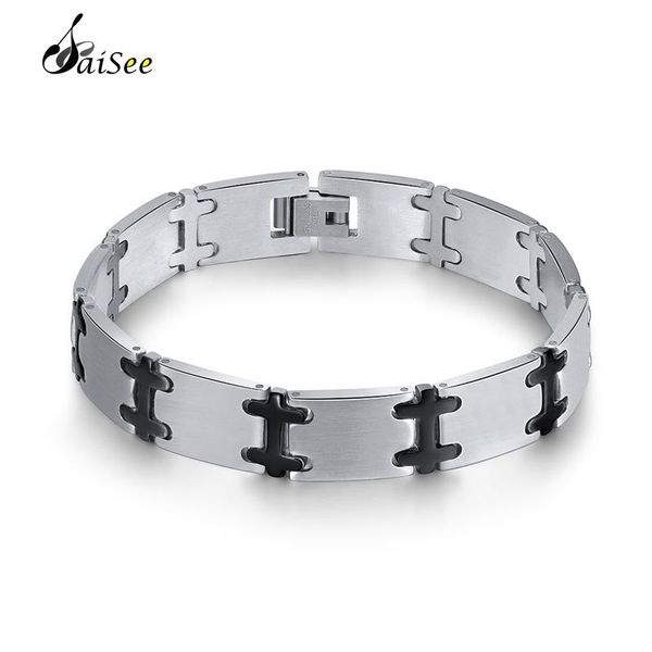 link, chain saisee stainless steel bracelets men black silver bangles fashion for jewelry wholesale high quality
link, chain saisee stainless steel bracelets men black silver bangles fashion for jewelry wholesale high quality