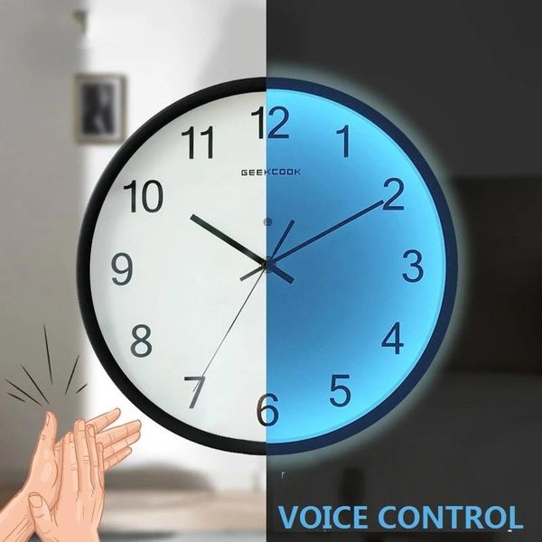 luminous wall clock 30cm voice control hanging clocks quiet dark glowing modern led watches decoration for living room
luminous wall clock 30cm voice control hanging clocks quiet dark glowing modern led watches decoration for living room
