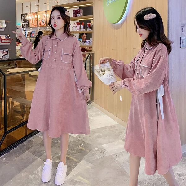 maternity dresses 2021 arrive autumn dress woman cute a-line large size pregnant clothing md-02700, White