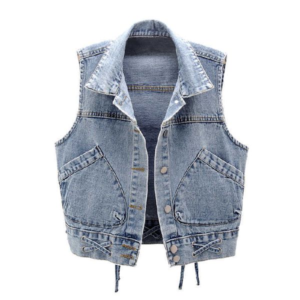 zoki denim women vest autumn plus size jean jacket fashion sleeveless loose single breasted short coat causal bandage waistcoats 211008, Black;white
zoki denim women vest autumn plus size jean jacket fashion sleeveless loose single breasted short coat causal bandage waistcoats 211008, Black;white