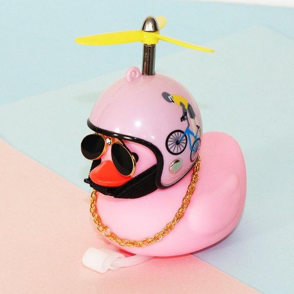 interior decorations car duck with helmet broken wind small pink road bike motor riding cycling accessories decor without lights 
interior decorations car duck with helmet broken wind small pink road bike motor riding cycling accessories decor without lights
