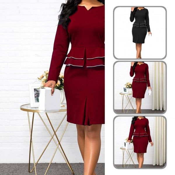 two piece dress slim female women long sleeve skinny skirt office suit for business, White
two piece dress slim female women long sleeve skinny skirt office suit for business, White
