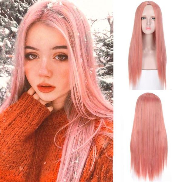 synthetic wigs houyan female heat-resistant fiber wig lotus pink 22 inch long straight hair black central
synthetic wigs houyan female heat-resistant fiber wig lotus pink 22 inch long straight hair black central