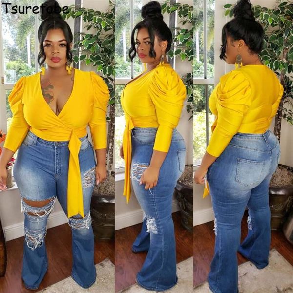 tsuretobe ripped jeans for women flare vintage mom high waist wide leg pants bell bottom fall clothes wome women's, Blue
tsuretobe ripped jeans for women flare vintage mom high waist wide leg pants bell bottom fall clothes wome women's, Blue