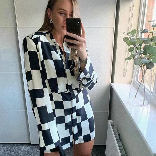 casual dresses women vintage black white patchwork plaid print slim mini shirt dress office ladies chic retro vestidos, Black;gray
casual dresses women vintage black white patchwork plaid print slim mini shirt dress office ladies chic retro vestidos, Black;gray