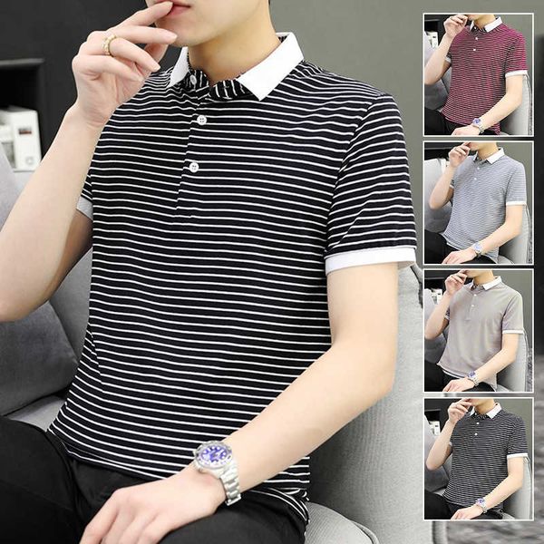 summer cotton 2021 short sleeve t-shirt men's lapel stripe middle-aged polo shirt leisure busins dad fashion, White;black
summer cotton 2021 short sleeve t-shirt men's lapel stripe middle-aged polo shirt leisure busins dad fashion, White;black
