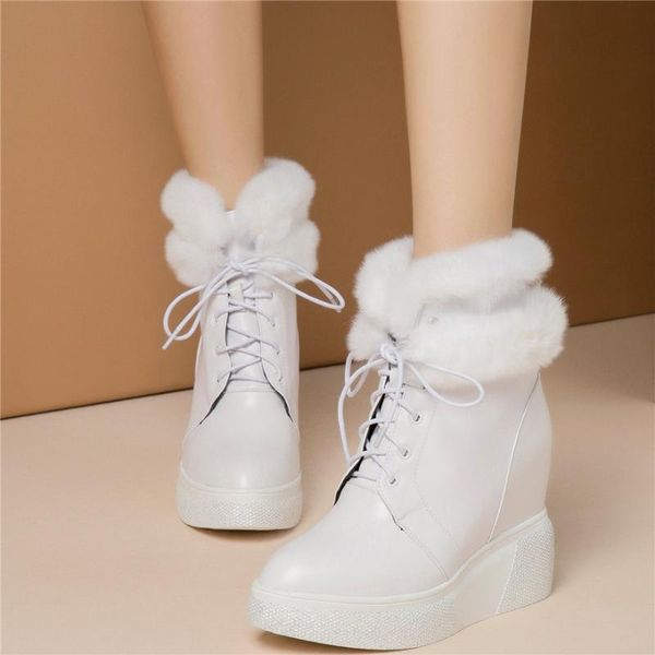 boots women lace up cow leather wedges high heel snow female warm fur pointed toe fashion sneakers casual shoes, Black
boots women lace up cow leather wedges high heel snow female warm fur pointed toe fashion sneakers casual shoes, Black