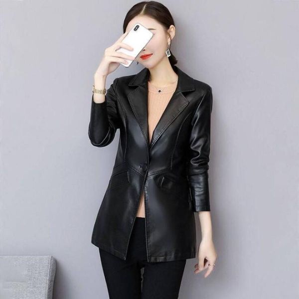 women's suits & blazers spring genuine leather jacket women mid-length korean slim fashion blazer coat suit collar sheepskin female out, White;black
women's suits & blazers spring genuine leather jacket women mid-length korean slim fashion blazer coat suit collar sheepskin female out, White;black