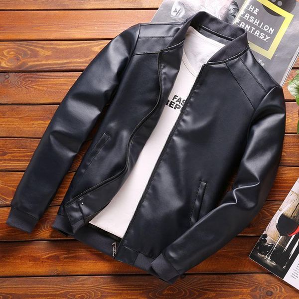 men's fur & faux thoshine brand spring autumn men leather jackets classic slim fit male pu coats motorcycle biker streetwear smart casu, Black 
men's fur & faux thoshine brand spring autumn men leather jackets classic slim fit male pu coats motorcycle biker streetwear smart casu, Black