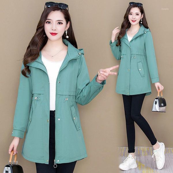 women's trench coats small windbreaker middle and long 2021 spring autumn korean version young mother loose hooded jacket trend, Tan;black
women's trench coats small windbreaker middle and long 2021 spring autumn korean version young mother loose hooded jacket trend, Tan;black