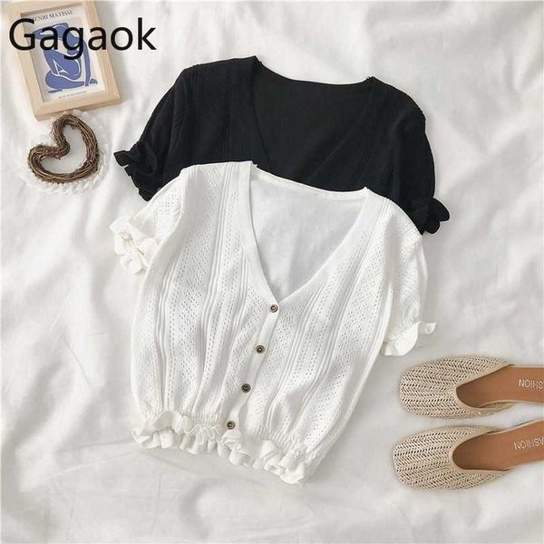 women knitted slim v-neck sweater summer short ruffles butterfly sleeve hollow korean harajuku stretch female cardigans 210531, White
women knitted slim v-neck sweater summer short ruffles butterfly sleeve hollow korean harajuku stretch female cardigans 210531, White