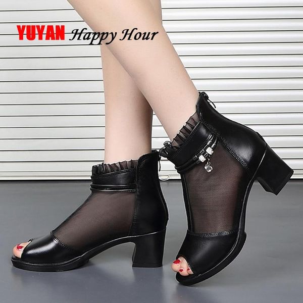 dress shoes genuine leather high heel sandals women heeled ladies gauze peep toe woman square heels black thick 5cm a1172
dress shoes genuine leather high heel sandals women heeled ladies gauze peep toe woman square heels black thick 5cm a1172