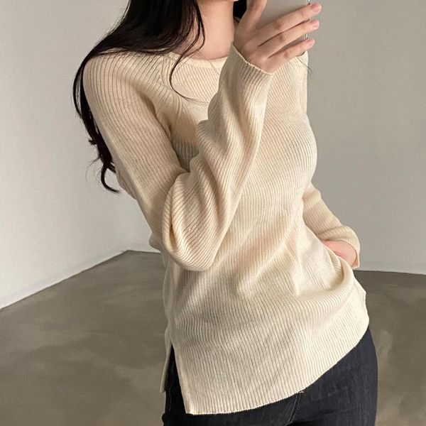 women's sweaters hzirip o-neck full sleeve women sweater slim fork solid knitted 2021 autumn fashion gentle korean elegant, White;black
women's sweaters hzirip o-neck full sleeve women sweater slim fork solid knitted 2021 autumn fashion gentle korean elegant, White;black