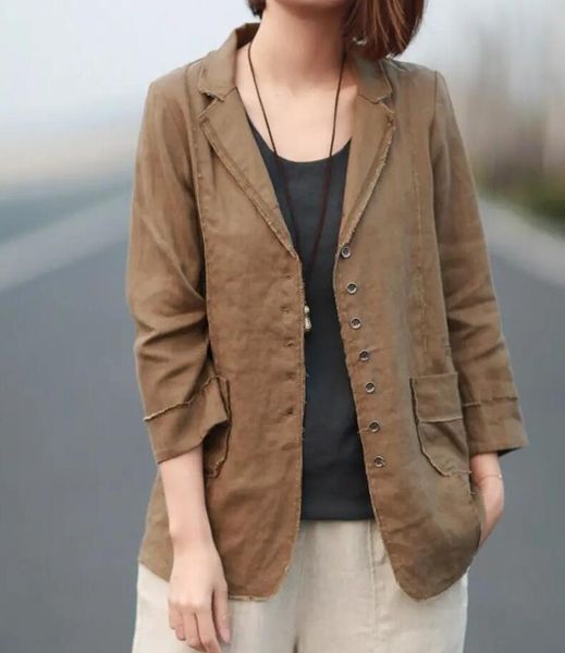 spring arts style women long sleeve loose casual blazers single breasted cotton linen blazer feminino coats women's suits, White;black
spring arts style women long sleeve loose casual blazers single breasted cotton linen blazer feminino coats women's suits, White;black