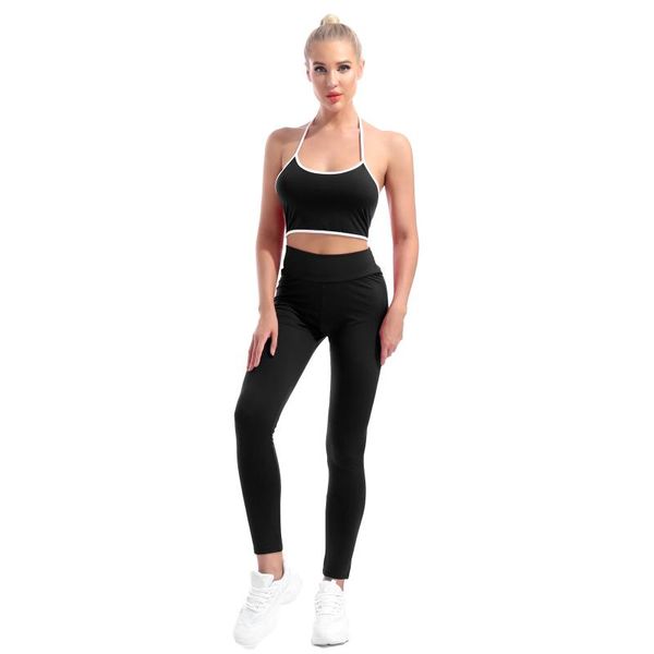 yoga outfit women pure color sportswear halter neck back sleeveless cropped with high waist pants set for running fitness outfits
yoga outfit women pure color sportswear halter neck back sleeveless cropped with high waist pants set for running fitness outfits